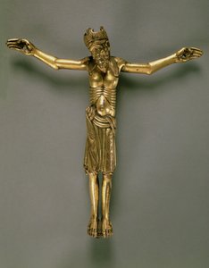 O Cristo Crucificado, francês, segunda metade do século XII (bronze dourado) de French School
