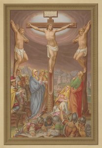 A Crucificação (cromolitografia) de French School