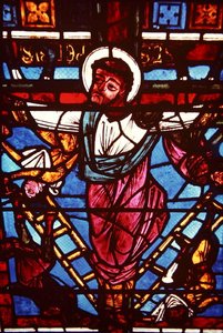 A Crucificação de São Pedro, da Janela da Crucificação, 1150-70 de French School