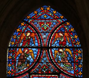 A Morte e Glorificação da Virgem Maria janela - seção superior de French School