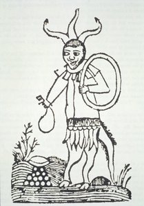 O Diabo apontando Tesouros Escondidos, cópia de uma ilustração de Le Veritable Dragon Rouge, 2ª versão, Lille 1521, usada em uma História da Magia, publicada no final do século XIX
