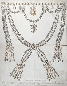 O Colar de Diamantes envolvido no Caso do Collier de la Reine, c.1785 de French School