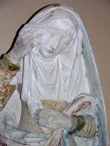O Entombamento, detalhe de uma santa fêmea de French School