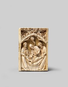 O sepultamento de Cristo, metade superior da asa direita de um díptico de French School