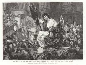 O Festival da Razão em Notre Dame de Paris, 10 de novembro de 1793 de French School