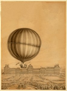 O Primeiro Voo de Balão de Gás Tripulado, 1º de dezembro de 1783, c.1783 de French School