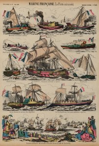 A marinha francesa (gravura colorida) de French School