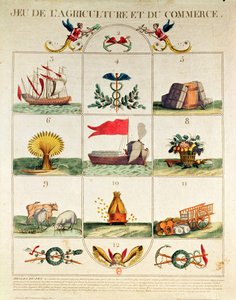 O jogo da agricultura e do comércio, final do século XVIII de French School