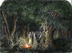 Os Gauleses e os seus sacerdotes ou druidas (gravura) 1864 de French School