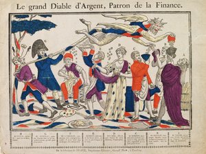 The Great Money Devil (gravura colorida) de French School