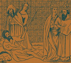 "O Eremita força Robert le Diable a declarar a sua identidade de French School