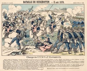 A carga heróica da cavalaria francesa durante a batalha de Reichshoffen, 6 de agosto de 1870 de French School