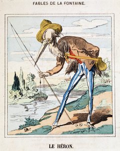 A Garça (Fábulas de La Fontaine) de French School