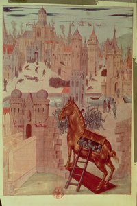 História de Troia" de Raoul Lefevre (gravura) de French School
