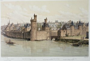 O Hotel e a Torre de Nesles em 1380 - em "Paris através dos tempos", no final do século XIX de French School