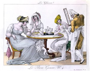 O sorvete, plat 4 de Le Bon Genre, Paris, 1827 de French School