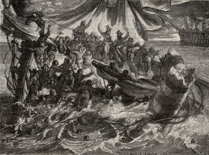 O incidente de &39;The Avenger&39;, 1 de junho de 1794, de &39;História da Revolução Francesa&39; por Louis Blanc (1811-82) de French School