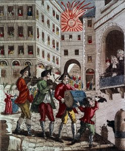 A alegria do povo francês, celebrando o rei e a recordação do Parlamento em setembro de 1788 de French School