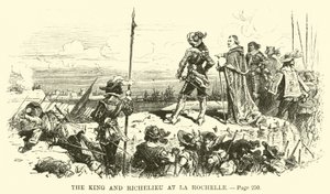 O rei e Richelieu em La Rochelle de French School