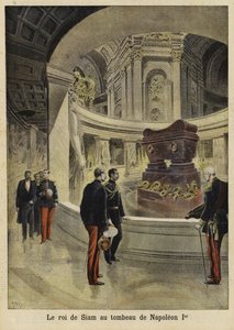 O rei do Sião, visitando o túmulo de Napoleão I, Paris, 1897 de French School