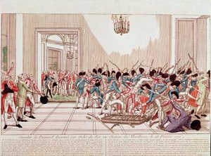 Os Cavaleiros de Aggard desarmados por ordem do rei no Palácio das Tuileries, 28 de Fevereiro de French School