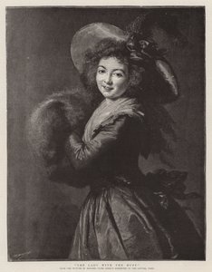 A Senhora com o Muff (gravura) de French School