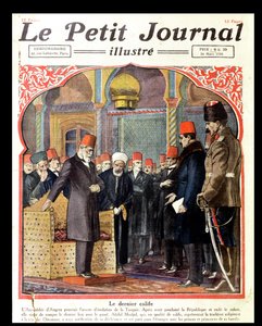 O Último Califa, Abdul Majid II (1868-1944) Deposto do Trono pela Assembléia de Ancara, do Le Petit Journal, 1924