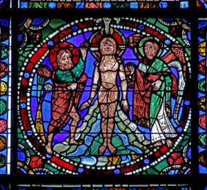 Janela da Vida de Cristo: Baptismo da Jordânia (w50) de French School