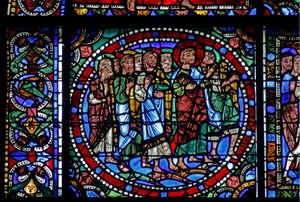 A janela da Vida de Cristo: A Entrada em Jerusalém (w50) de French School