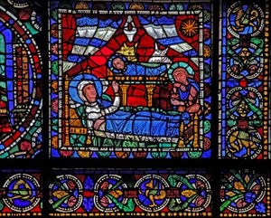 A janela da Vida de Cristo: A Natividade (w50) de French School