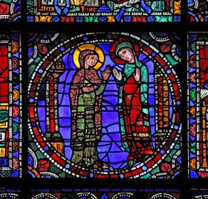A janela da Vida de Cristo: A Virgem Maria - Visitação de (w50) de French School