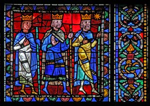 A janela da Vida de Cristo: os Magos partem (w50) de French School