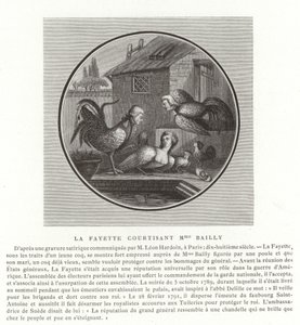 O Marquês de Lafayette cortejando Madame Bailly de French School