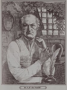 O Marquês de Sade (1740-1814) na prisão de French School