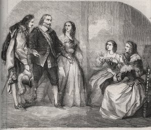 O Marquês de Montespan, Louis Henri (Louis-Henri) de Pardaillan de Gondrin (1640-1691) (à esquerda) veio propor ao casamento de Françoise Athenais (Françoise-Athenais) de Rochechouart Mortemart (então Marquise de Montespan ou Madame de Montespan de French School