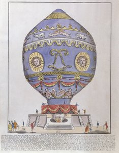 O experimento de balão de irmãos de Montgolfier no Chateau de la Muette, 21 de novembro de 1783 de French School