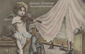 A canção de ninar patriótica (cor litho) de French School
