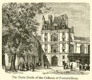 A Porte Doree do Castelo de Fontainebleau (gravura) de French School