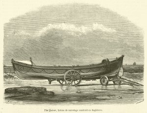 O Quiver, barco salva-vidas construído na Inglaterra (gravura) de French School