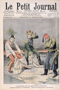 O ressurgimento da questão dos países orientais e dos Bálcãs, ilustração de Le Petit Journal, 18 de outubro de 1908 (gravura a cores)