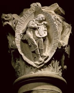 The Sounds of Music, capital da coluna do ambulatório de Cluny, c.1115 (pedra esculpida)