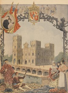 O Pavilhão Espanhol na Exposição Universal de 1900, Paris, ilustração do Le Petit Journal, 4 de março de 1900 de French School