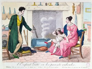 A criança mimada ou os pais ridículos, início do século XIX de French School