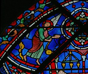 A janela do St Thomas: os anjos atendem ao túmulo de St Thomas (w23) de French School