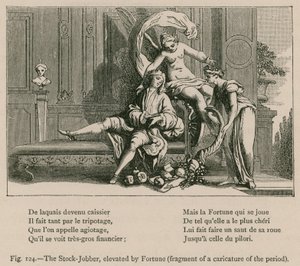O Stock-Jobber, elevado pela fortuna (fragmento de uma caricatura do período) de French School