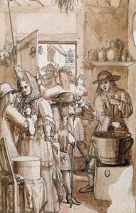 O Theriac Seller (wc no papel) de French School