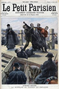 O Tormento do Papagaio: A terrível execução de Lucio Alvarez em Espanha em Cervera - em "Le Petit Parisien". de French School