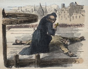 A tortura de João Calas, ilustração de famosas causas de todos os povos ..., por Armand Fouquier, 1858-67 de French School