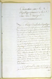 O Tratado de Mortefontaine, 30 de setembro de 1800 de French School