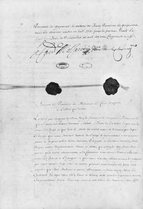 O Tratado dos Pirineus, assinado pelo cardeal Jules Mazarin (1602-1661) e dom Luis Mendez de Haro (1598-1661) 7 de novembro de 1659 de French School